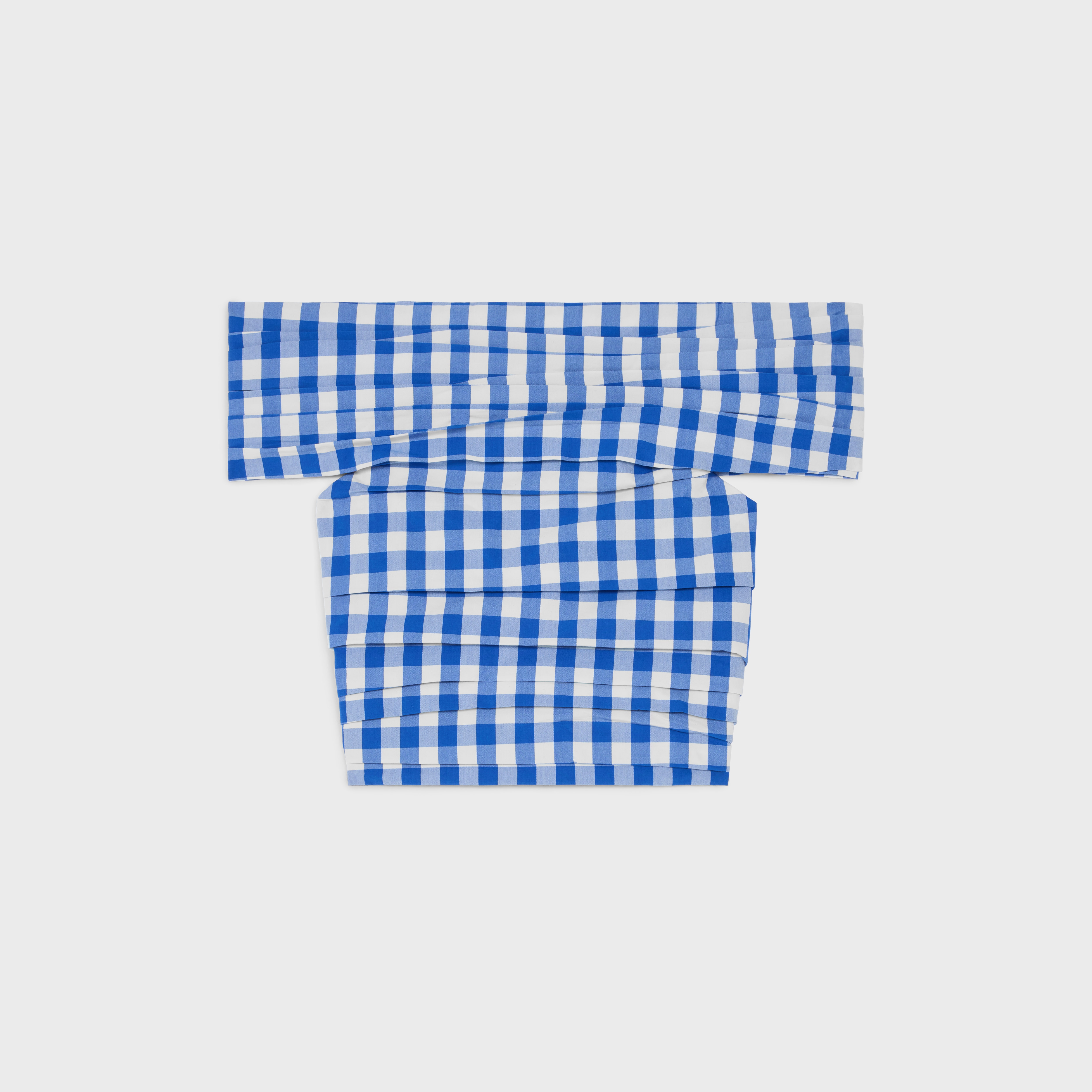 top IN checked cotton - BLEU/BLANC | CELINE